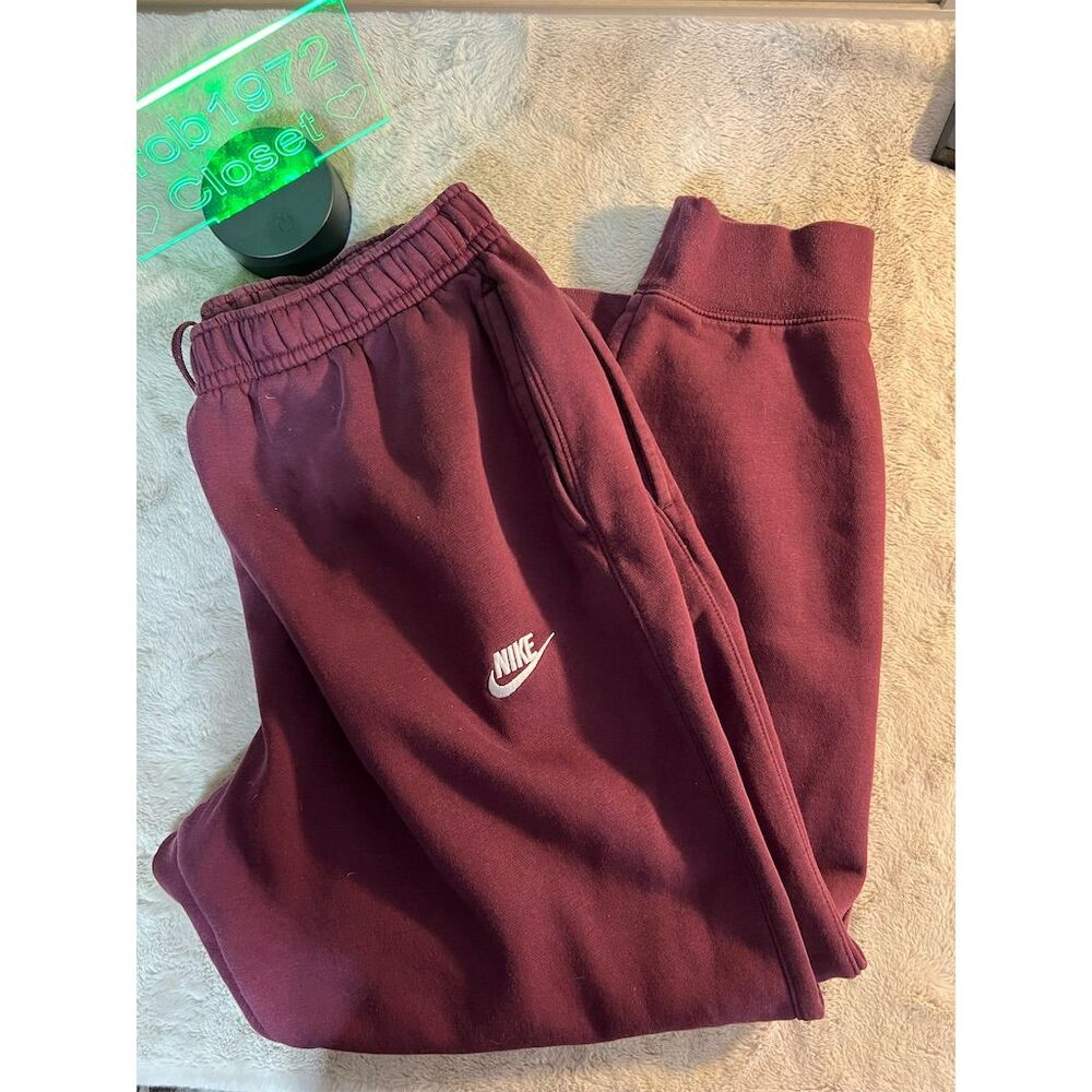 Nike Men's 2XL Burgundy Fleece Joggers Activewear Pants - Picture 6 of 7